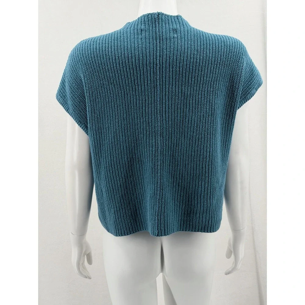 Free People Beach Sweater Womens Medium Teal Freya Oversized Boho Pullover Knit